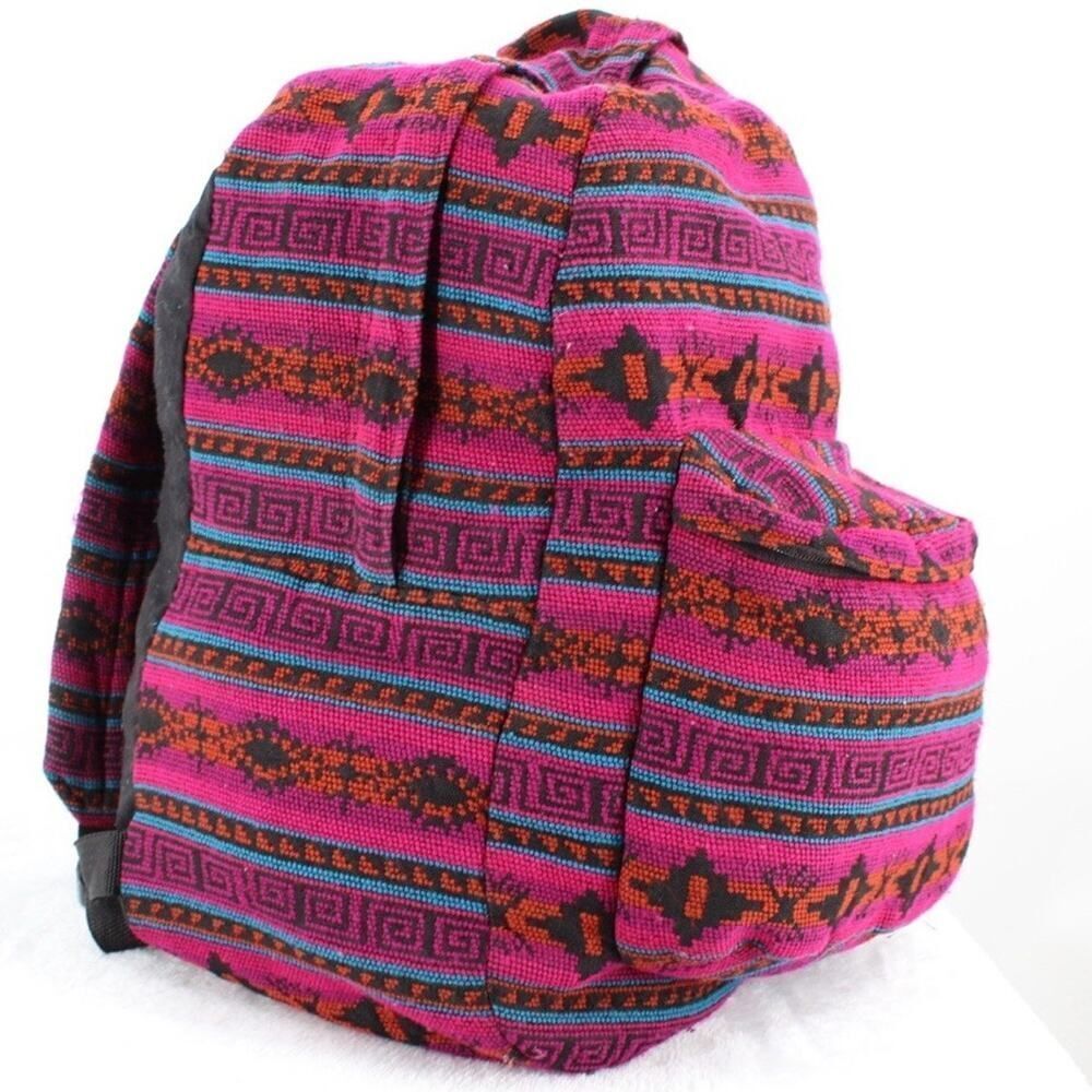 Mexican Blanket Multicolor Woven Backpack Hippie Boho Bag Fiesta Festival Nice!